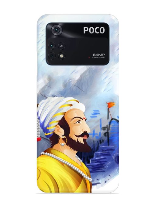 Shivaji Maharaj Color Paint Art Snap Case for Poco M4 Pro (4G) Zapvi