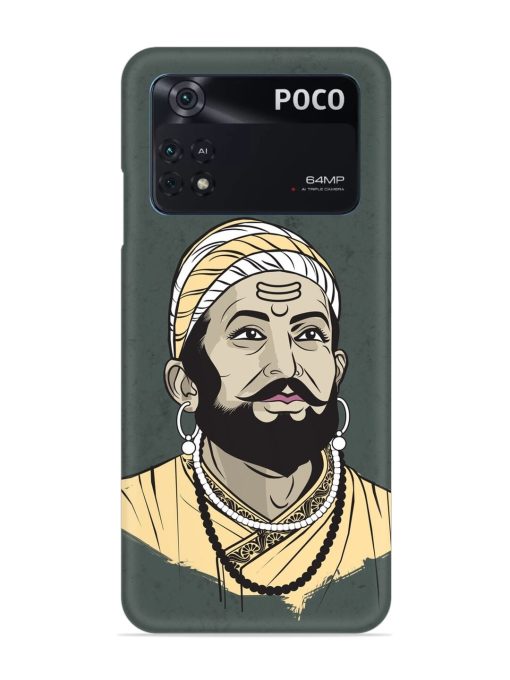 Shivaji Maharaj Vector Art Snap Case for Poco M4 Pro (4G) Zapvi