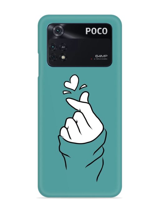 Korean Heart Sign Art Snap Case for Poco M4 Pro (4G) Zapvi