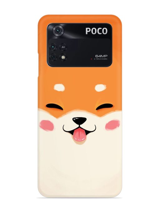 Cute Dog Face Vector Snap Case for Poco M4 Pro (4G)