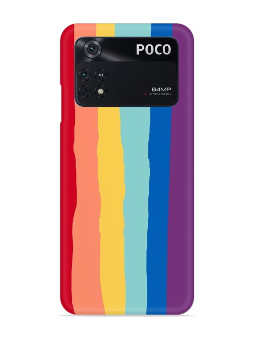 Rainbow Genuine Liquid Snap Case for Poco M4 Pro (4G) Zapvi