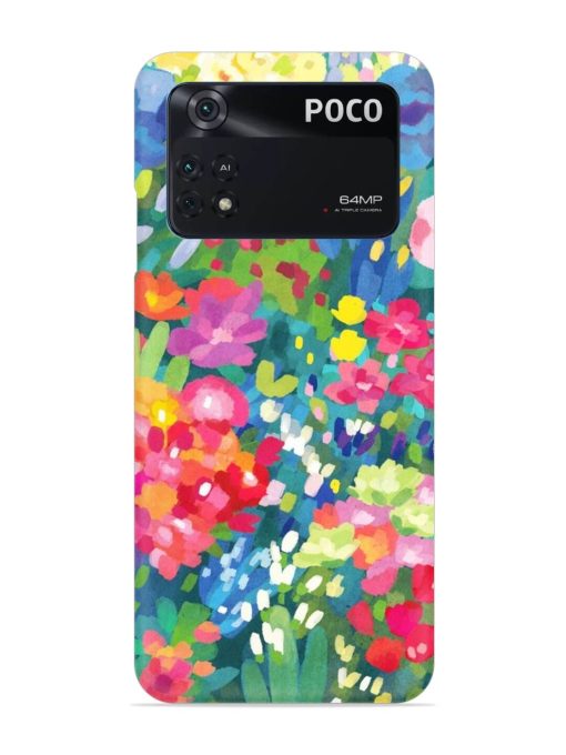 Watercolor Flower Art Snap Case for Poco M4 Pro (4G) Zapvi