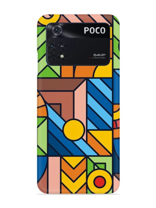 Colorful Geometric Snap Case for Poco M4 Pro (4G) Zapvi