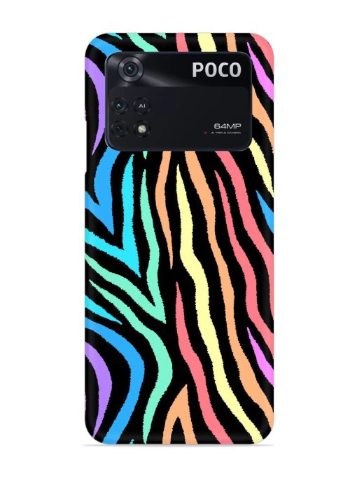 Colorful Abstract Zebra Snap Case for Poco M4 Pro (4G)