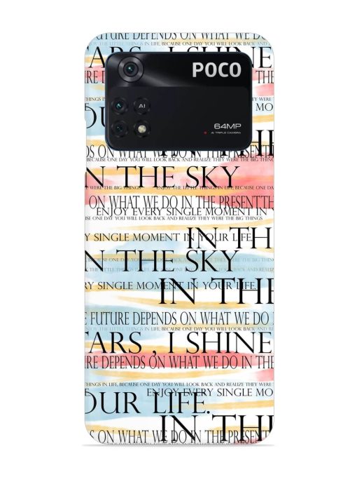 Seamless Slogans Pattern Snap Case for Poco M4 Pro (4G) Zapvi