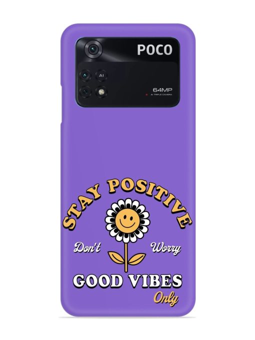 Retro Positive Flower Snap Case for Poco M4 Pro (4G) Zapvi