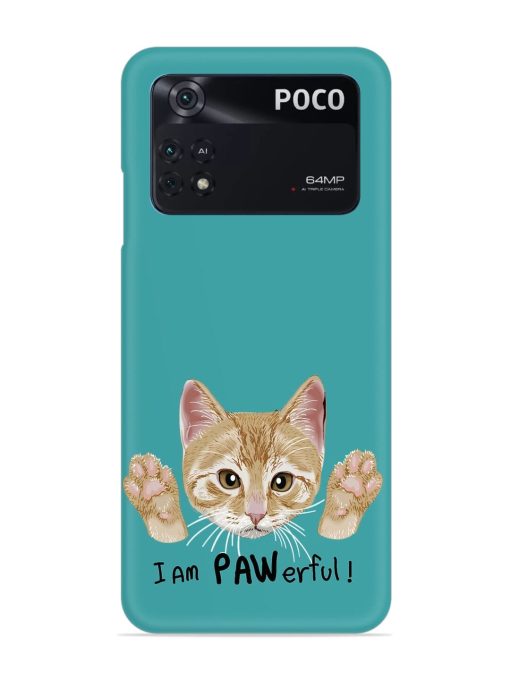 Typography Slogan Cat Snap Case for Poco M4 Pro (4G)