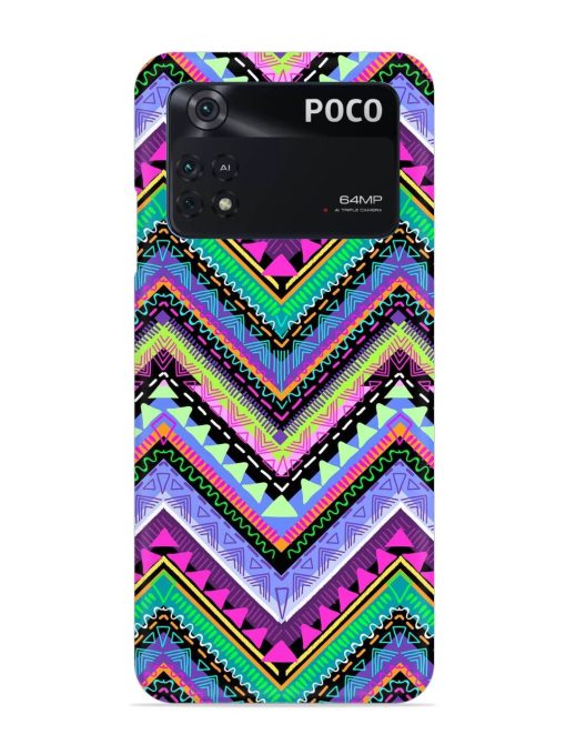 Tribal Aztec Print Snap Case for Poco M4 Pro (4G) Zapvi