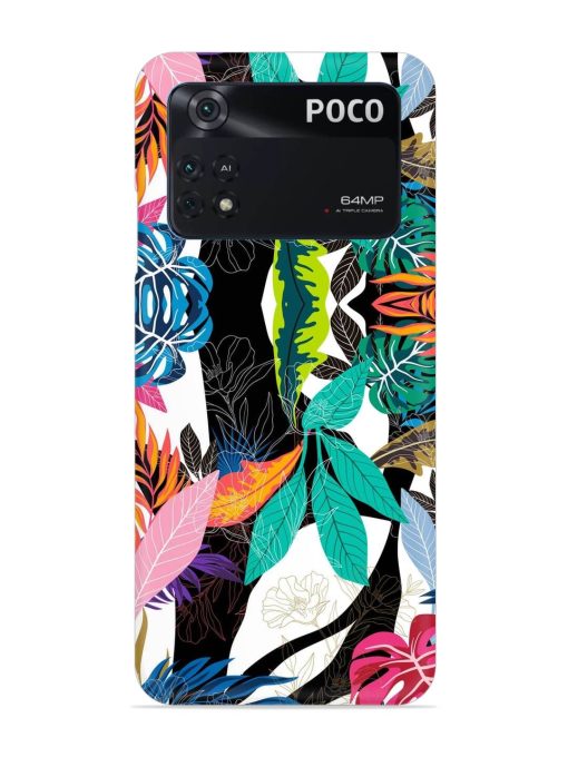 Floral Pattern Bright Snap Case for Poco M4 Pro (4G) Zapvi