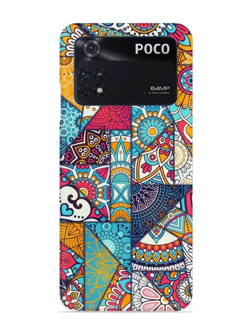 Patchwork Pattern Vintage Snap Case for Poco M4 Pro (4G)