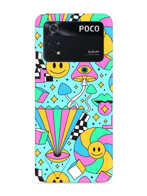 Trippy Rainbow 60S Snap Case for Poco M4 Pro (4G) Zapvi