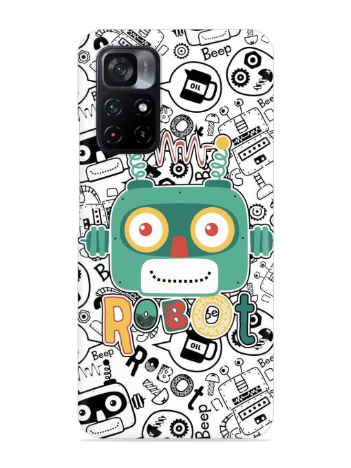 Robot Modern Seamless Pattern Snap Case for Poco M4 Pro (5G) Zapvi