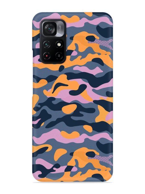 Camouflage Army Military English Orange Art Snap Case for Poco M4 Pro (5G) Zapvi