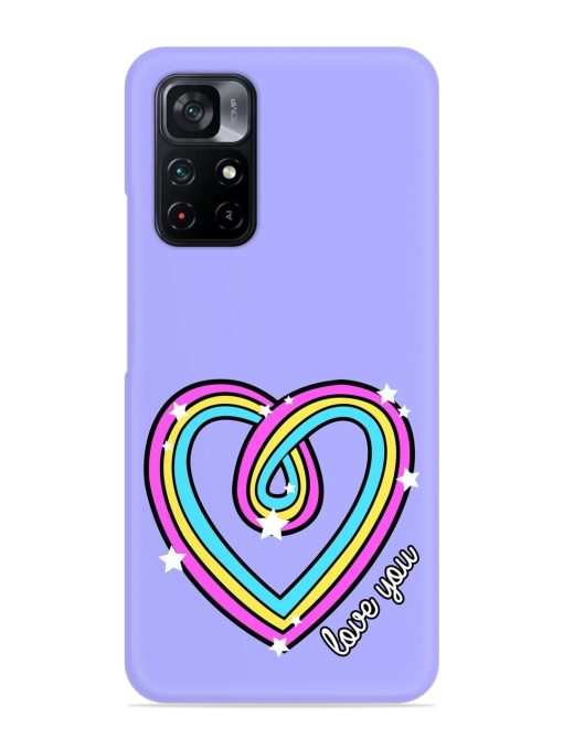 Colorful Rainbow Heart Snap Case for Poco M4 Pro (5G)