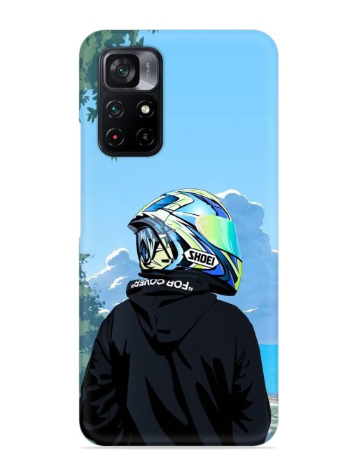 Rider With Helmet Snap Case for Poco M4 Pro (5G) Zapvi