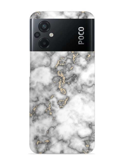 Gray And Gold Marble Snap Case for Poco M5 Zapvi