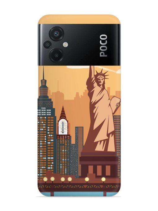 New York Statue Of Liberty Architectural Scenery Snap Case for Poco M5 Zapvi