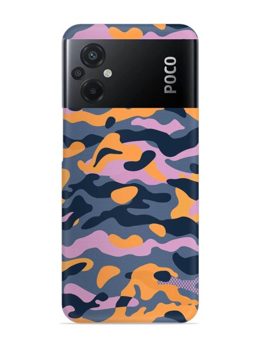 Camouflage Army Military English Orange Art Snap Case for Poco M5 Zapvi