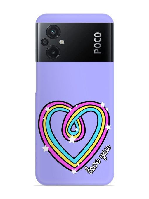 Colorful Rainbow Heart Snap Case for Poco M5 Zapvi