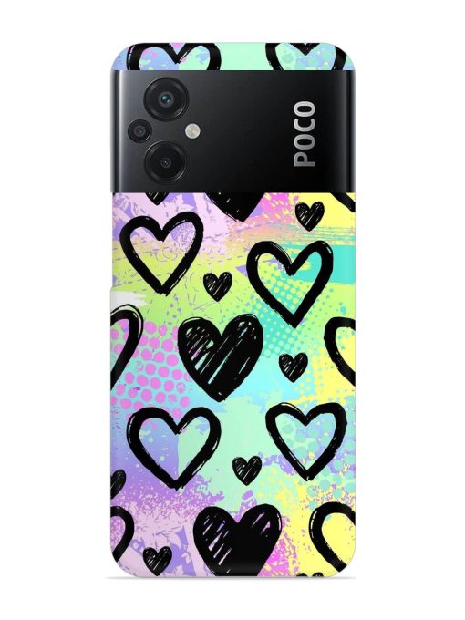 Bright Pattern Hearts Snap Case for Poco M5 Zapvi