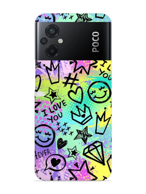 Bright Seamless Pattern Snap Case for Poco M5 Zapvi