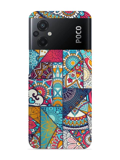 Patchwork Pattern Vintage Snap Case for Poco M5 Zapvi