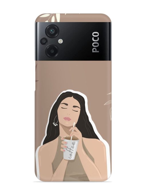 Girl With Coffee Snap Case for Poco M5 Zapvi