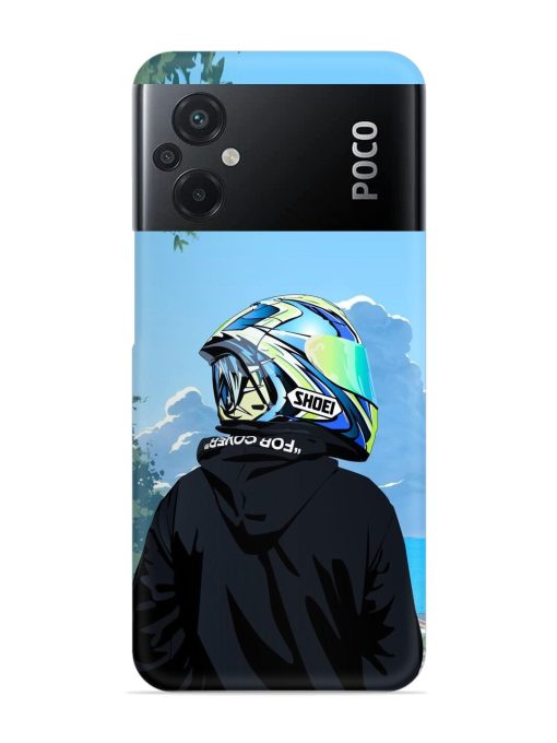 Rider With Helmet Snap Case for Poco M5 Zapvi