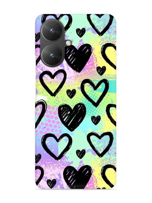 Bright Pattern Hearts Snap Case for Poco M6 (5G) Zapvi