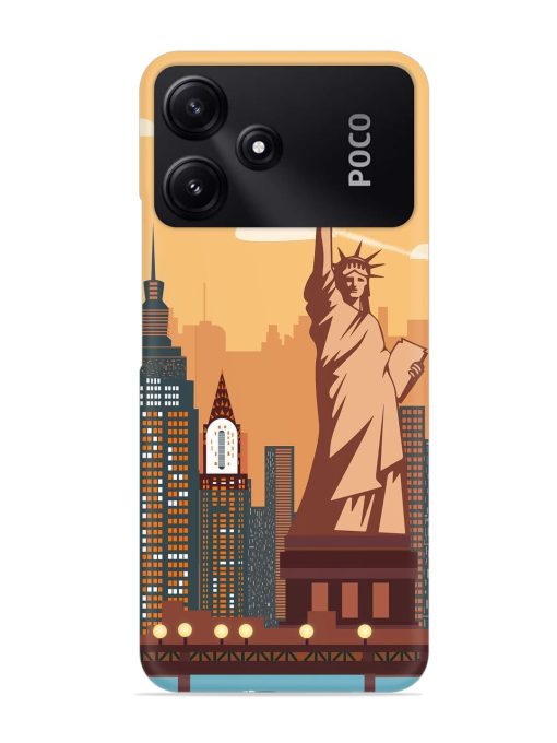 New York Statue Of Liberty Architectural Scenery Snap Case for Poco M6 Pro (5G) Zapvi