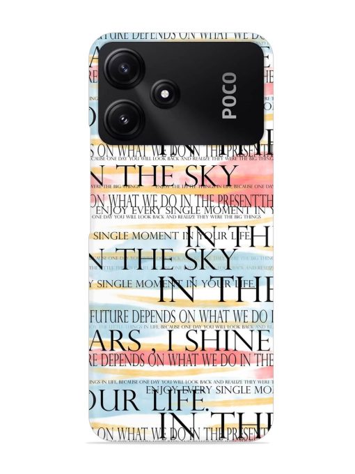 Seamless Slogans Pattern Snap Case for Poco M6 Pro (5G)