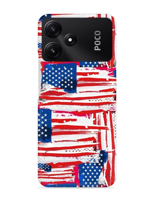 Usa Flag Seamless Snap Case for Poco M6 Pro (5G)