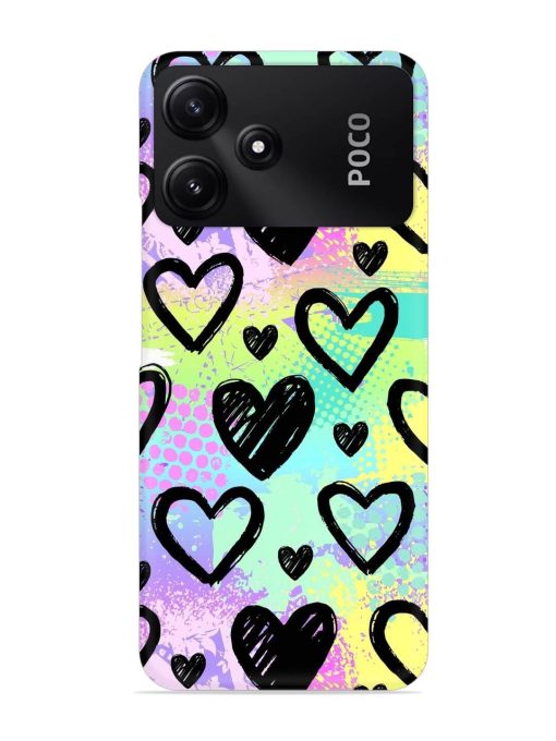 Bright Pattern Hearts Snap Case for Poco M6 Pro (5G)