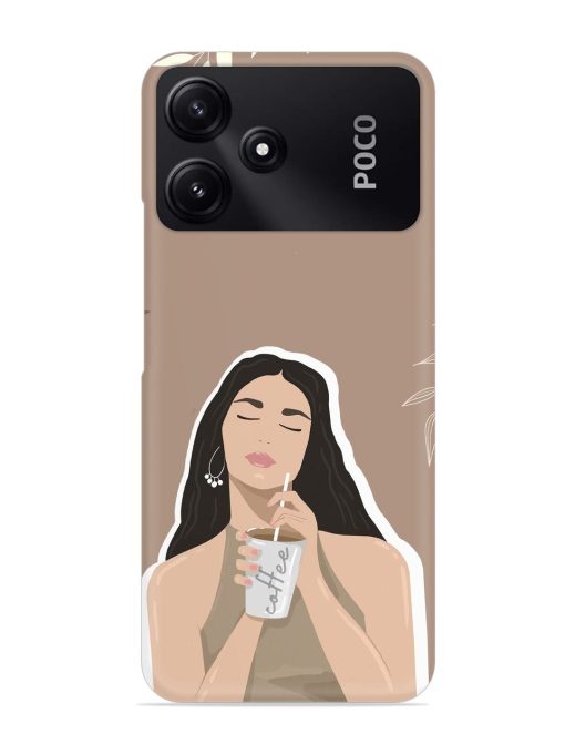 Girl With Coffee Snap Case for Poco M6 Pro (5G)