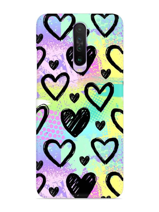 Bright Pattern Hearts Snap Case for Poco X2