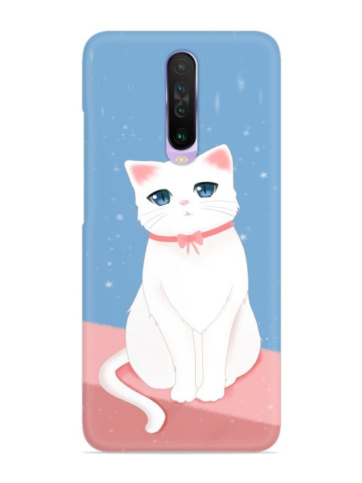 Cute White Cat Snap Case for Poco X2