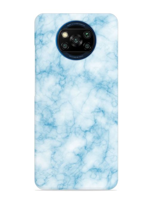 Blue White Natural Marble Snap Case for Poco X3 Zapvi