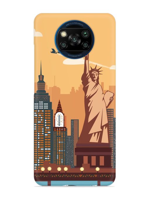 New York Statue Of Liberty Architectural Scenery Snap Case for Poco X3 Zapvi