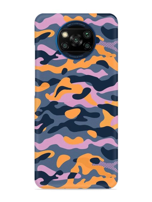 Camouflage Army Military English Orange Art Snap Case for Poco X3 Zapvi