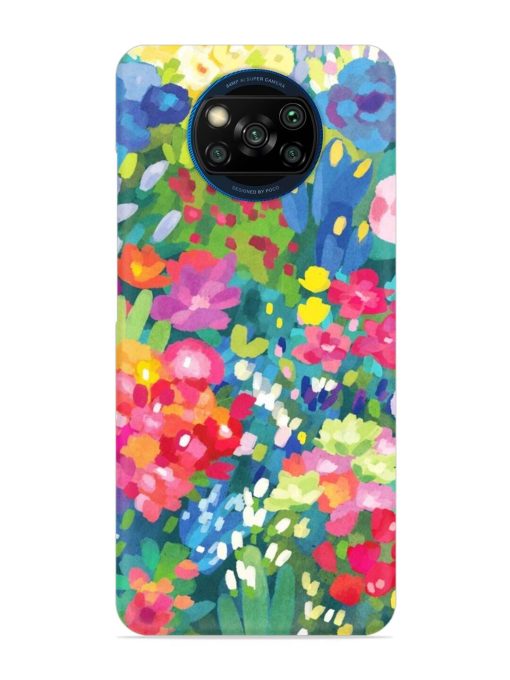 Watercolor Flower Art Snap Case for Poco X3 Zapvi