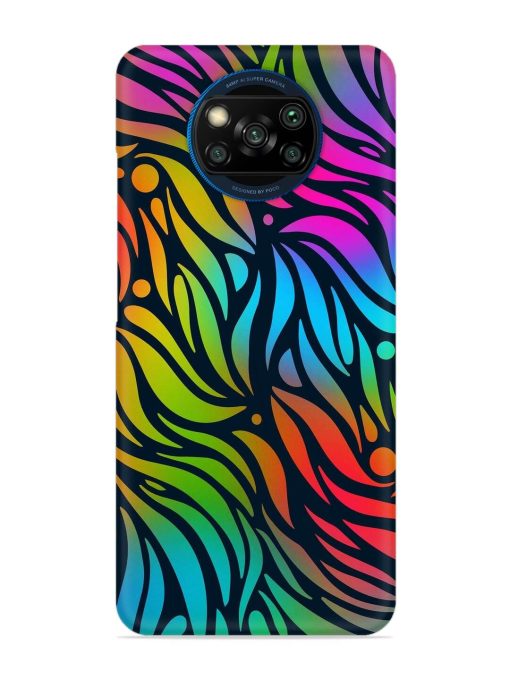 Abstract Leaf Design Snap Case for Poco X3 Zapvi