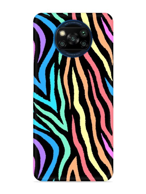 Colorful Abstract Zebra Snap Case for Poco X3 Zapvi