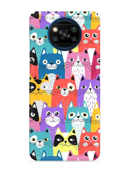 Funny Cartoon Cats Snap Case for Poco X3