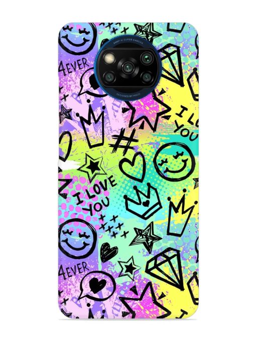 Bright Seamless Pattern Snap Case for Poco X3 Zapvi