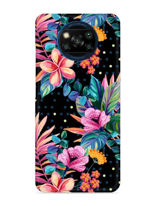 Seamless Floral Pattern Snap Case for Poco X3 Zapvi