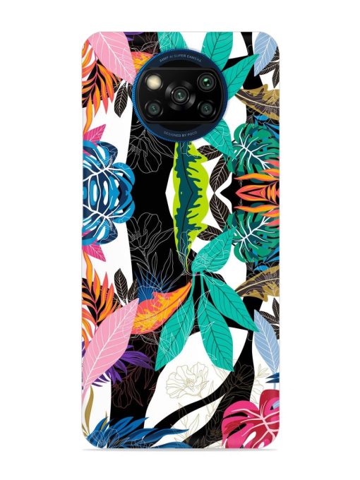 Floral Pattern Bright Snap Case for Poco X3 Zapvi