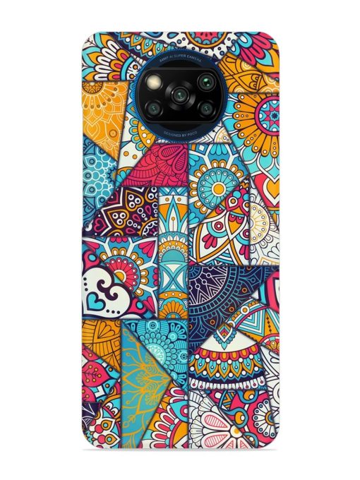 Patchwork Pattern Vintage Snap Case for Poco X3