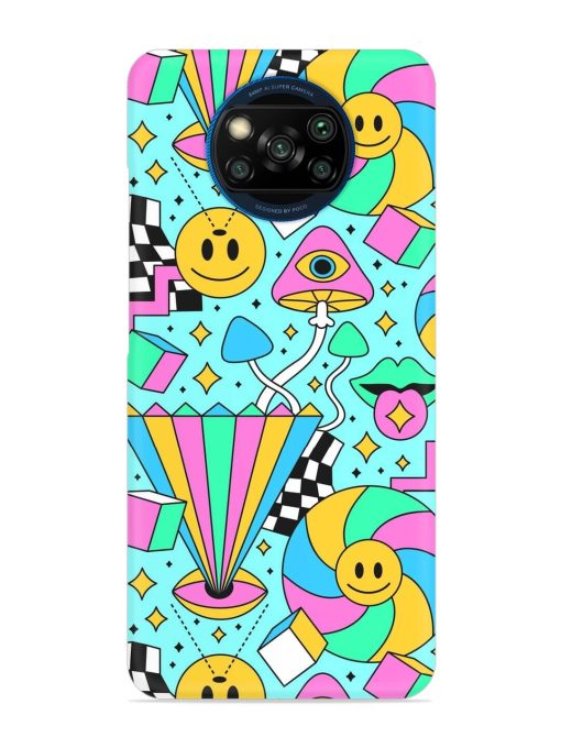 Trippy Rainbow 60S Snap Case for Poco X3 Zapvi