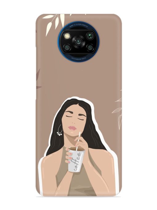 Girl With Coffee Snap Case for Poco X3 Zapvi