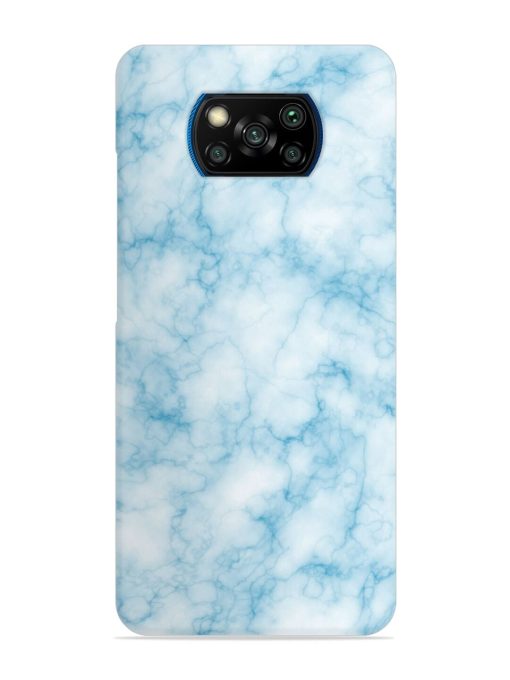 Blue White Natural Marble Snap Case for Poco X3 Pro Zapvi